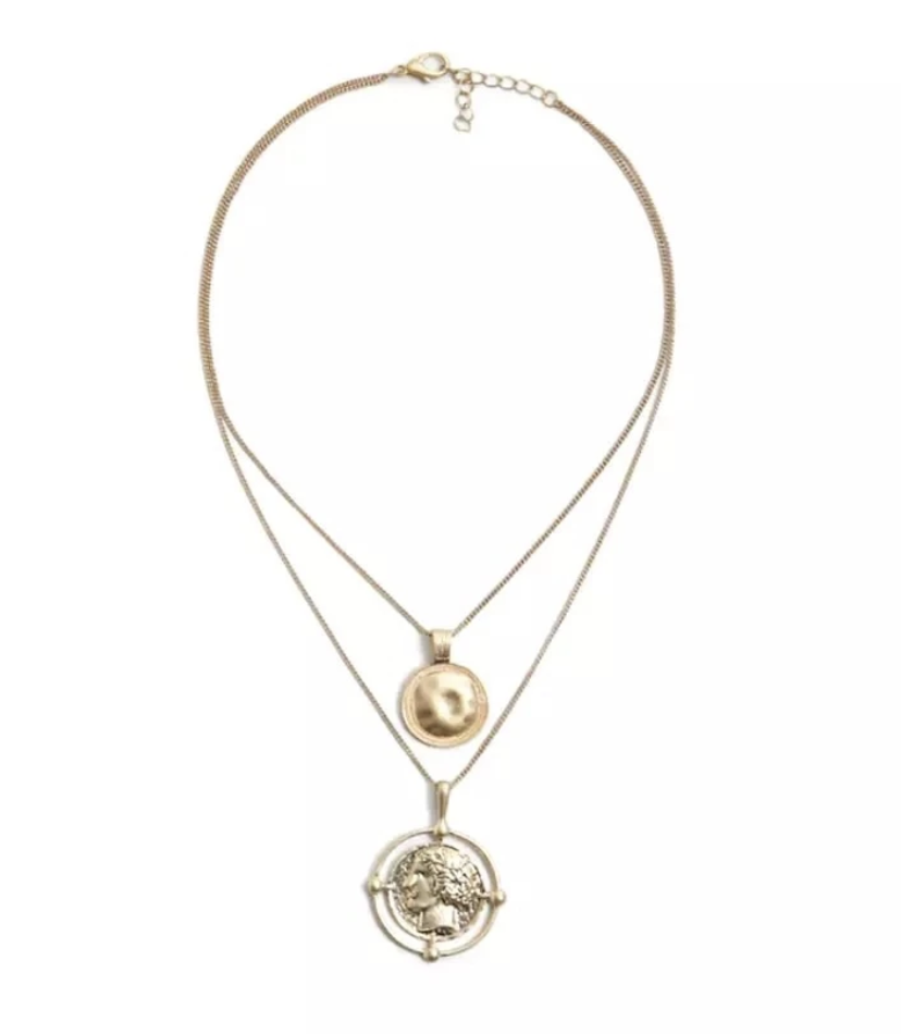 Bel Viso Layered Necklace | Layered Necklace with Round Pendants | The Songbird Collection