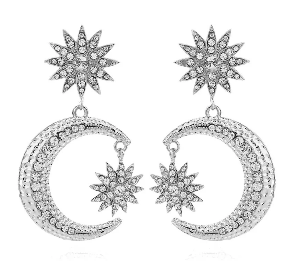 Heavenly Celestial Earrings | Rhinestone Accents | The Songbird Collection