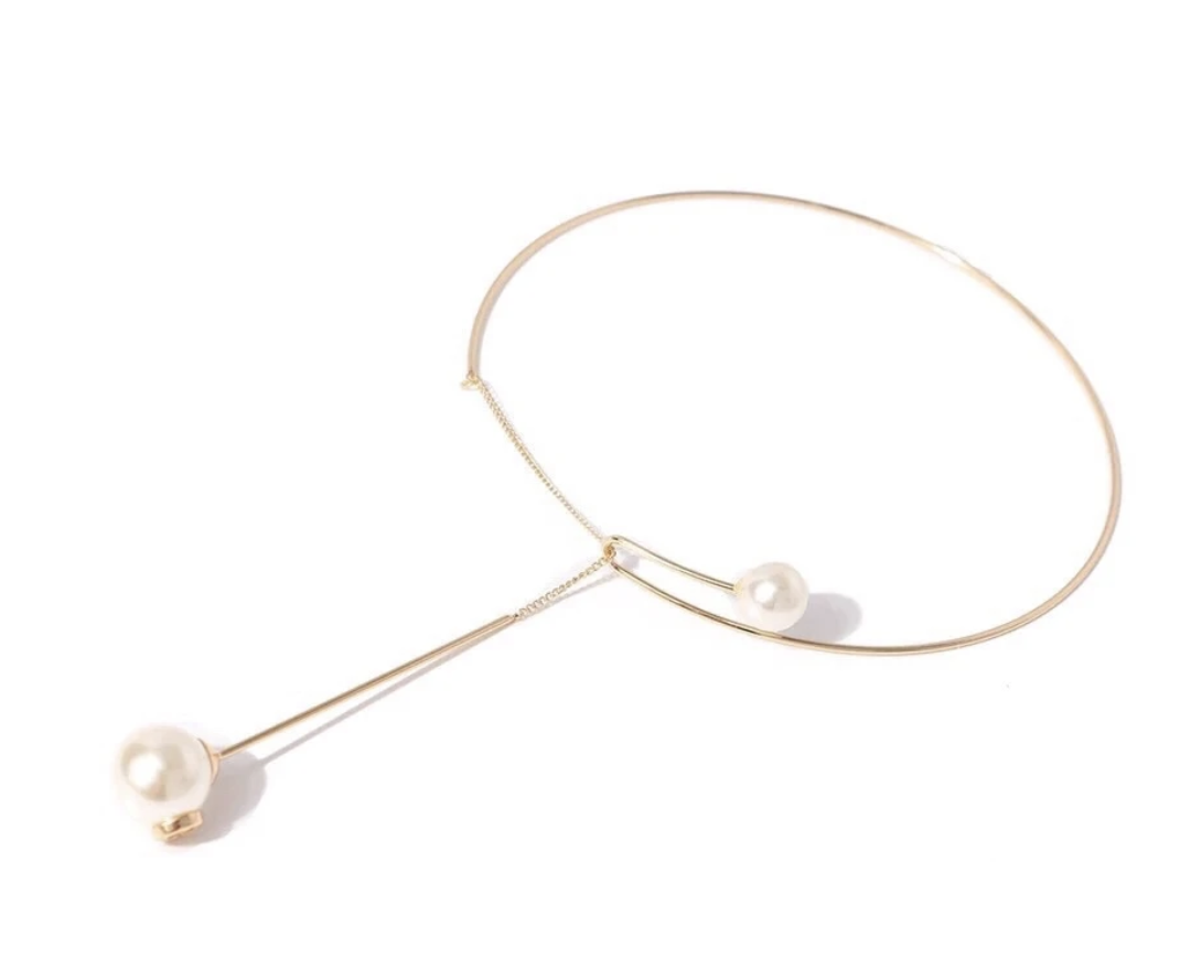 Perla Modern Necklace | Open Choker Torque Style | The Songbird Collection