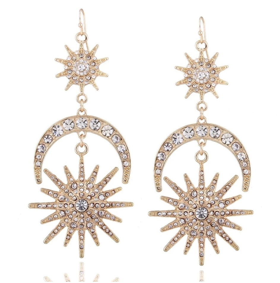Sun Star and Moon Earrings | Sparkling Stellar Twinkle | The Songbird Collection