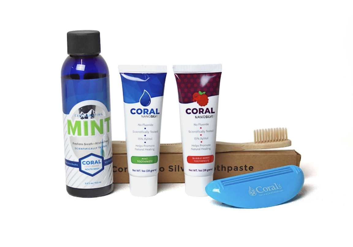 Coral Nano Silver Travel Bundle with Toothbrush