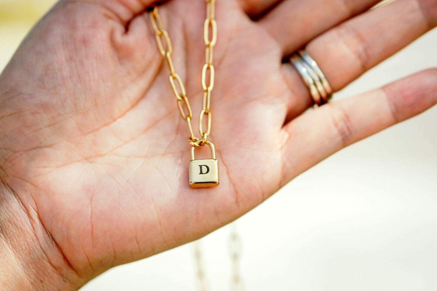 oNecklace Personalized Jewelry Lock Charm Necklace