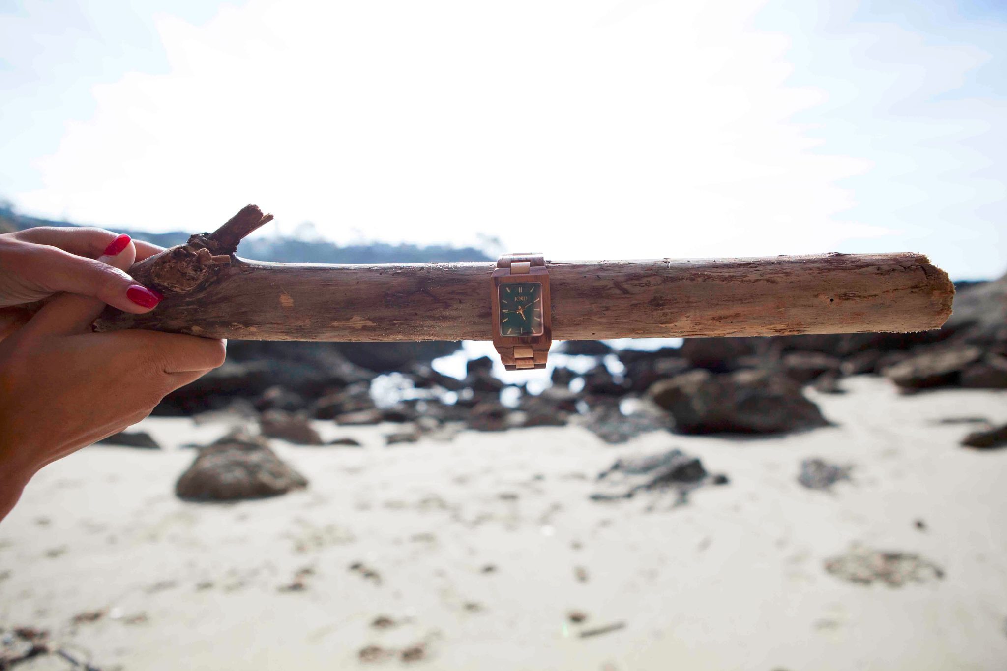 Debbie Savage of To Thine Own Style Be True is sharing her love for Jord Wood Watches at Three Arch Bay in Laguna Beach, California