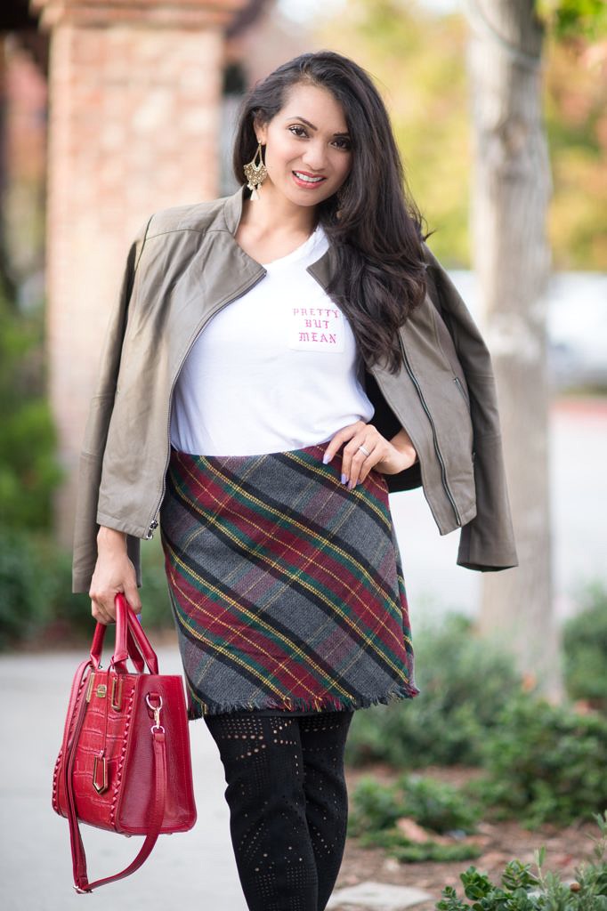  Petite Fashion and Style Blog - Debbie To Thine Own Style Be True - Lark & Ro - Moto Leather Jacket 