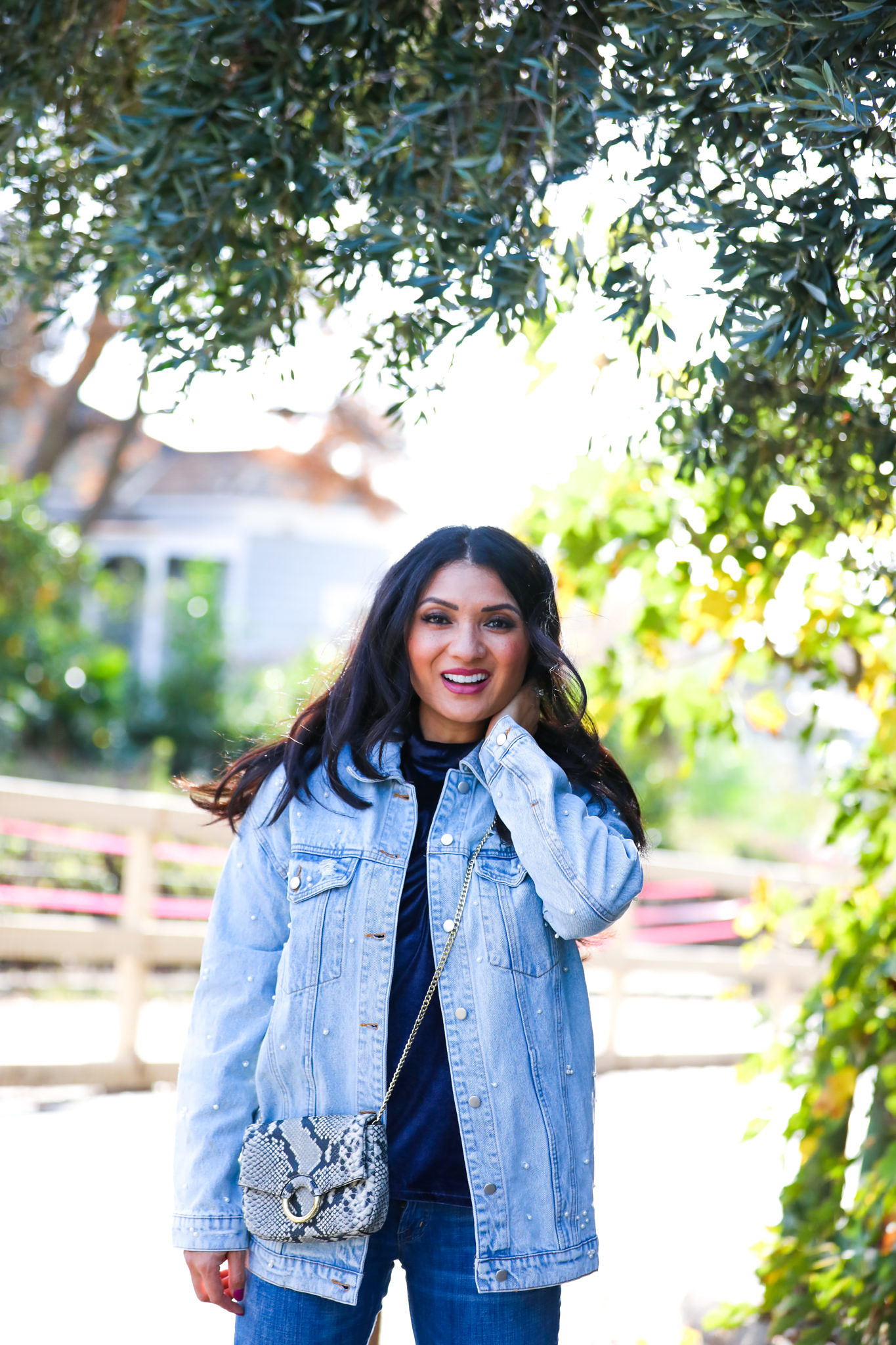 Pearl Denim Jacket: The World Is Your Oyster by popular Orange County fashion blogger To Thine Own Style Be True