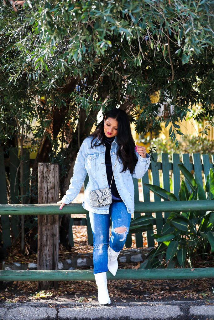 Pearl Denim Jacket: The World Is Your Oyster by popular Orange County fashion blogger To Thine Own Style Be True 