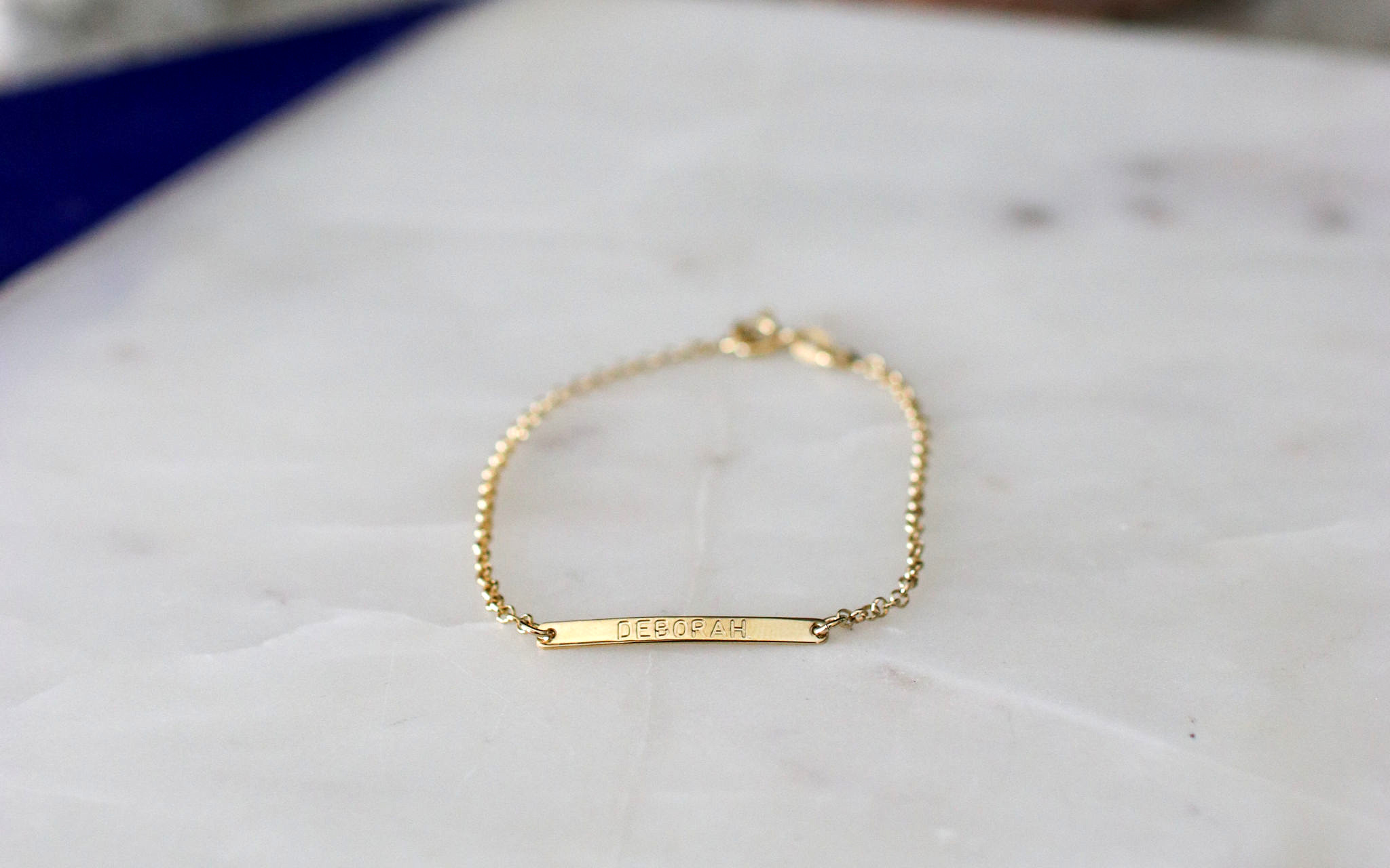 oNecklace Personalized Jewelry Skinny Bar Bracelet 2