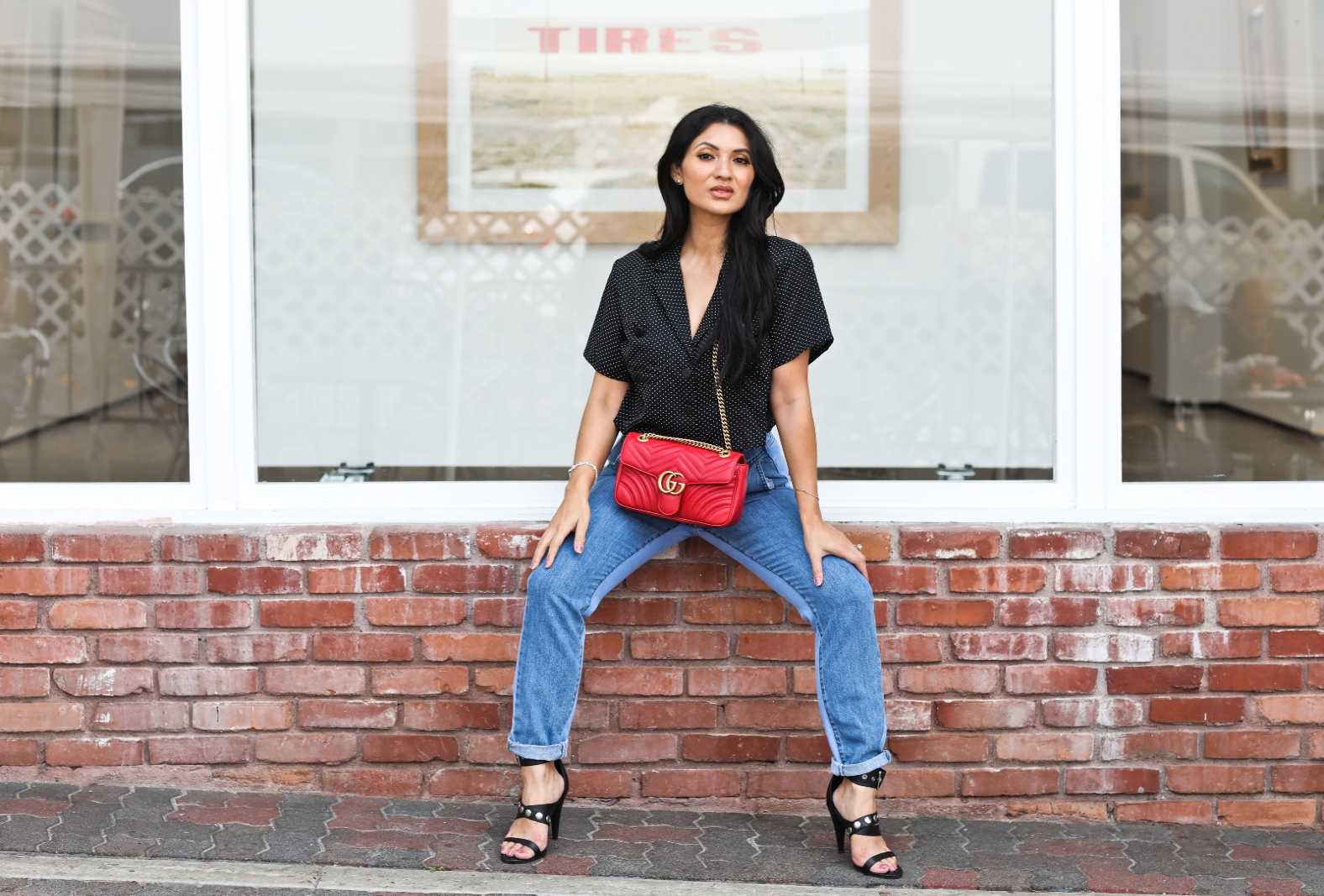Debbie Savage Orange County California Fashion Blogger ALLSAINTS Manon Strappy Black Leather Heels