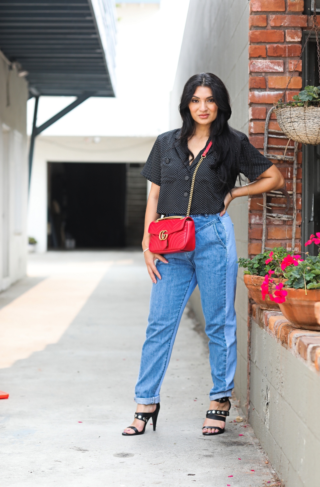 Debbie Savage Orange County California Fashion Blogger ALLSAINTS Manon Strappy Black Leather Heels