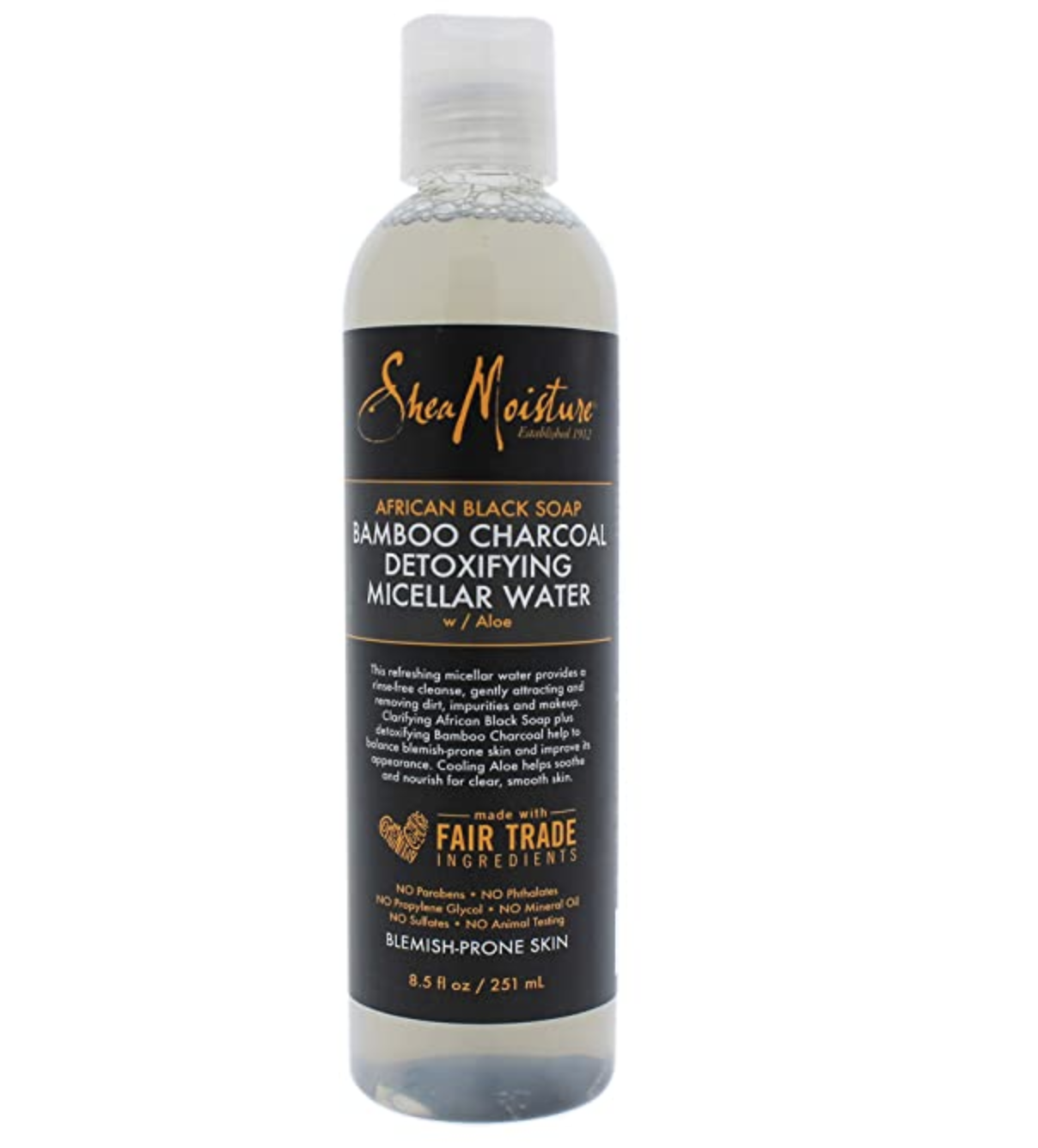 Shea Moisture African Black Soap Bamboo Charcoal Detoxifying Micellar Water