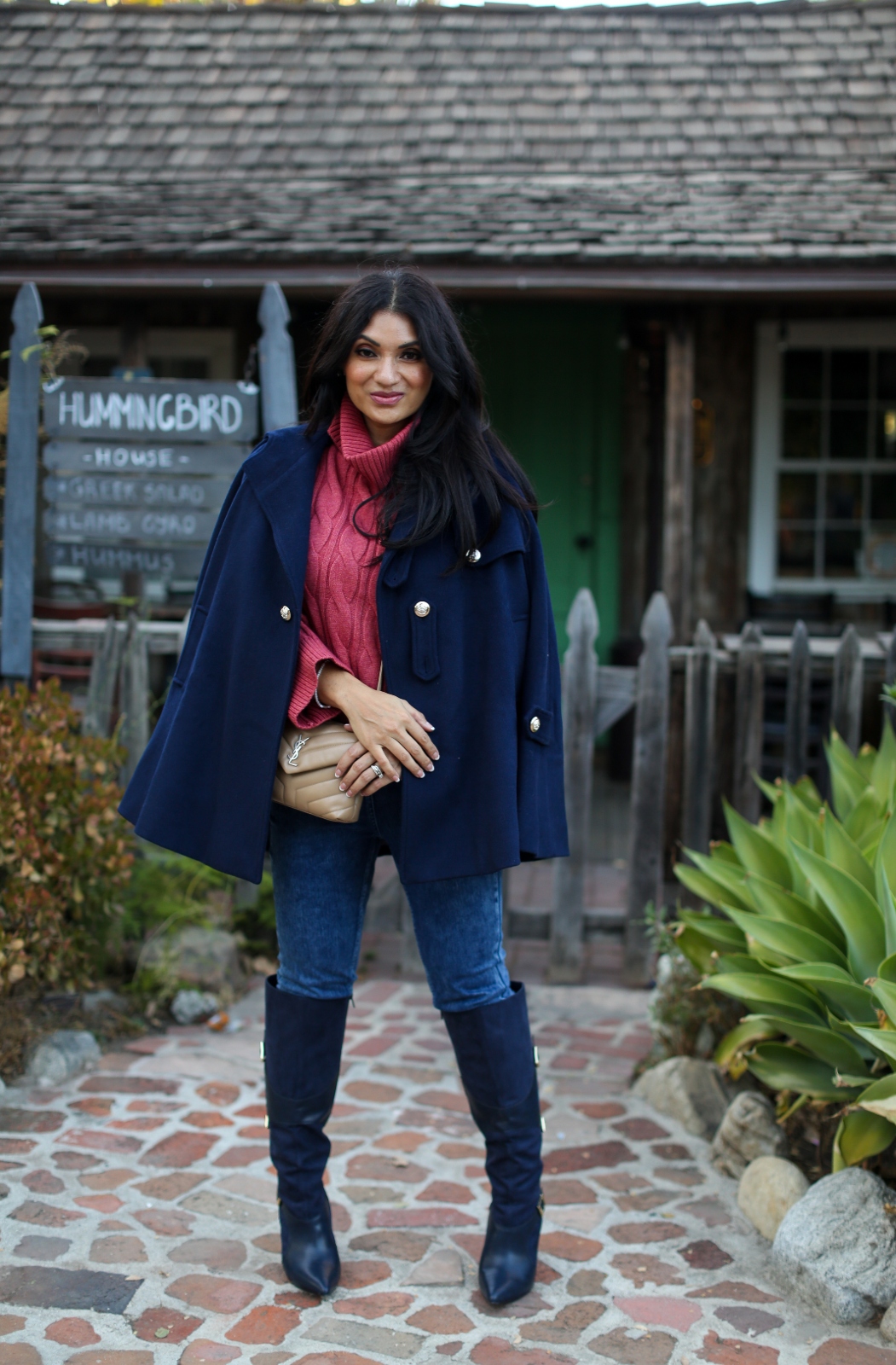 Debbie Savage Orange County California Fashion Blogger Custom Made Hooded Wool Cape Coat 